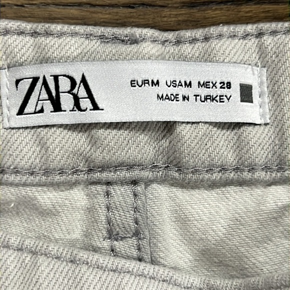 Zara Wrap Shorts Skort M Light Denim Side Zip Button Skirt Look Casual Trendy - Picture 9 of 10